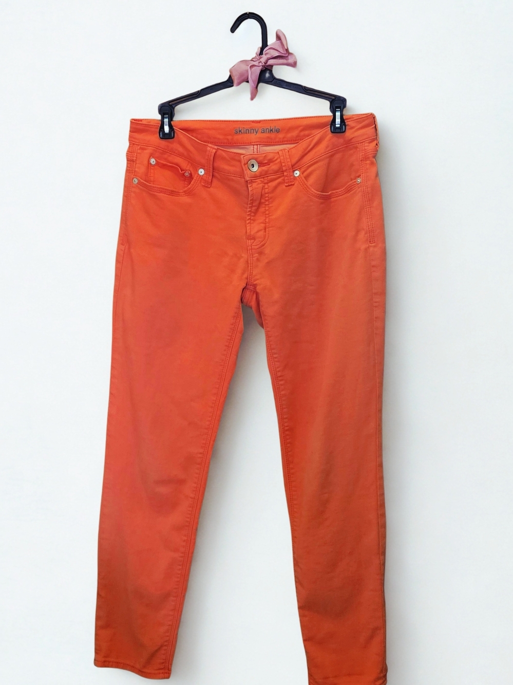Skinny Ankle Pants in Bright Orange